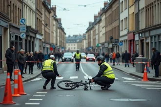 Accident impliquant un usager de la route vulnérable à un carrefour urbain de Chambéry avec intervention des secours