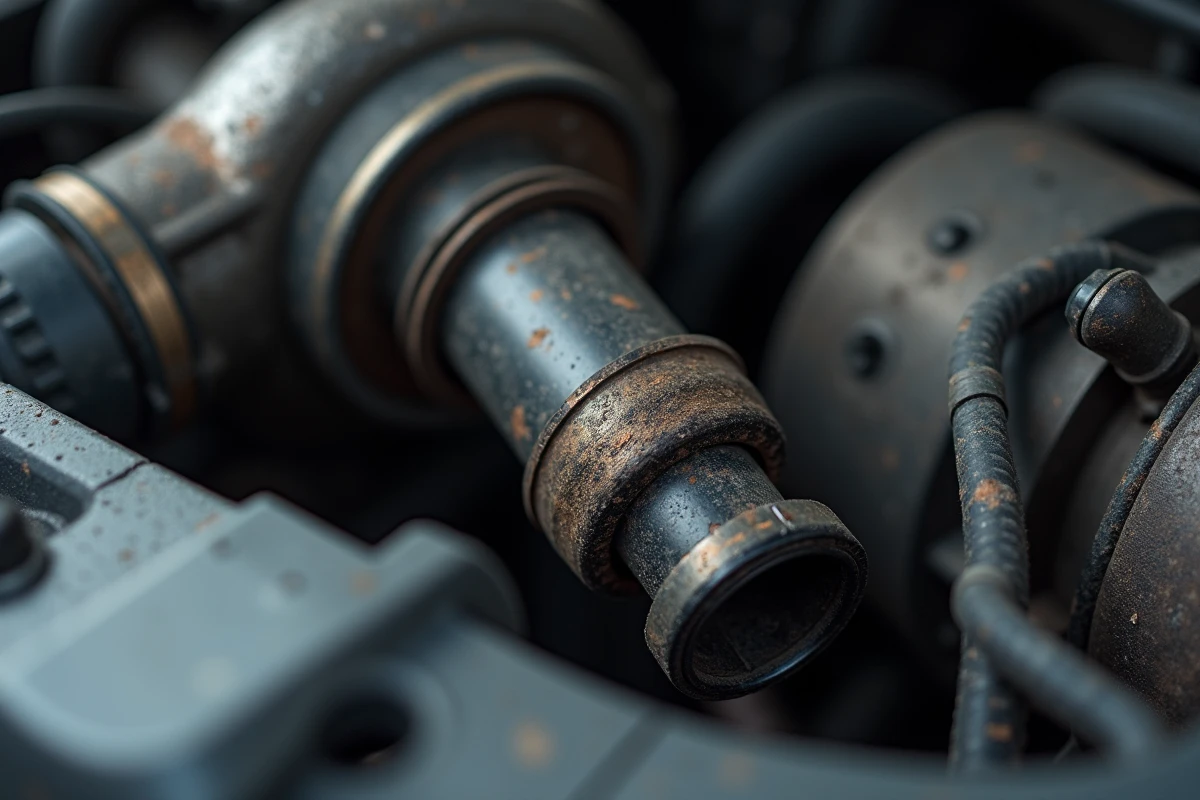 Durite d'admission fissurée et capteur de pression turbo sur moteur Peugeot, cause fréquente du code de panne P2563 et de la perte de puissance
