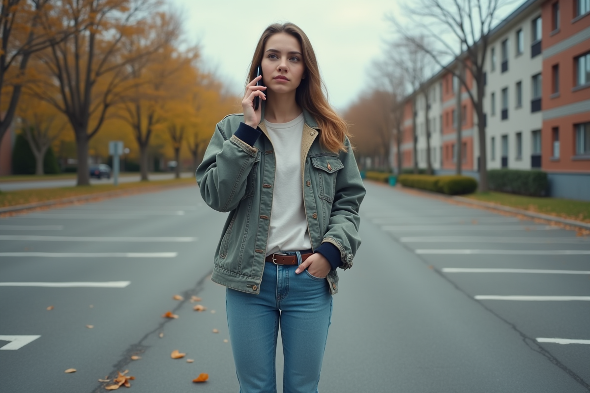 Jeune femme avec clés de voiture dans un parking urbain