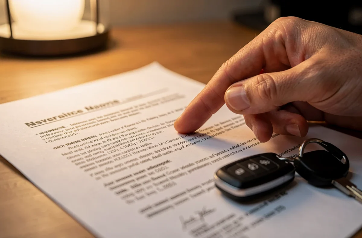 Lecture des garanties et franchises dans un contrat d'assurance auto