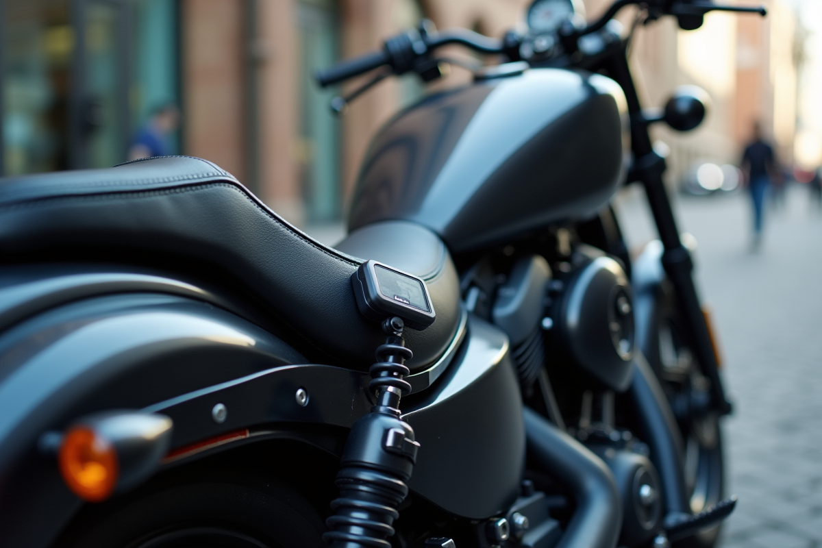Moto en ville avec dispositif de securite discret